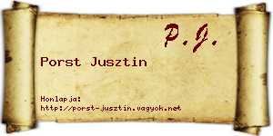 Porst Jusztin névjegykártya